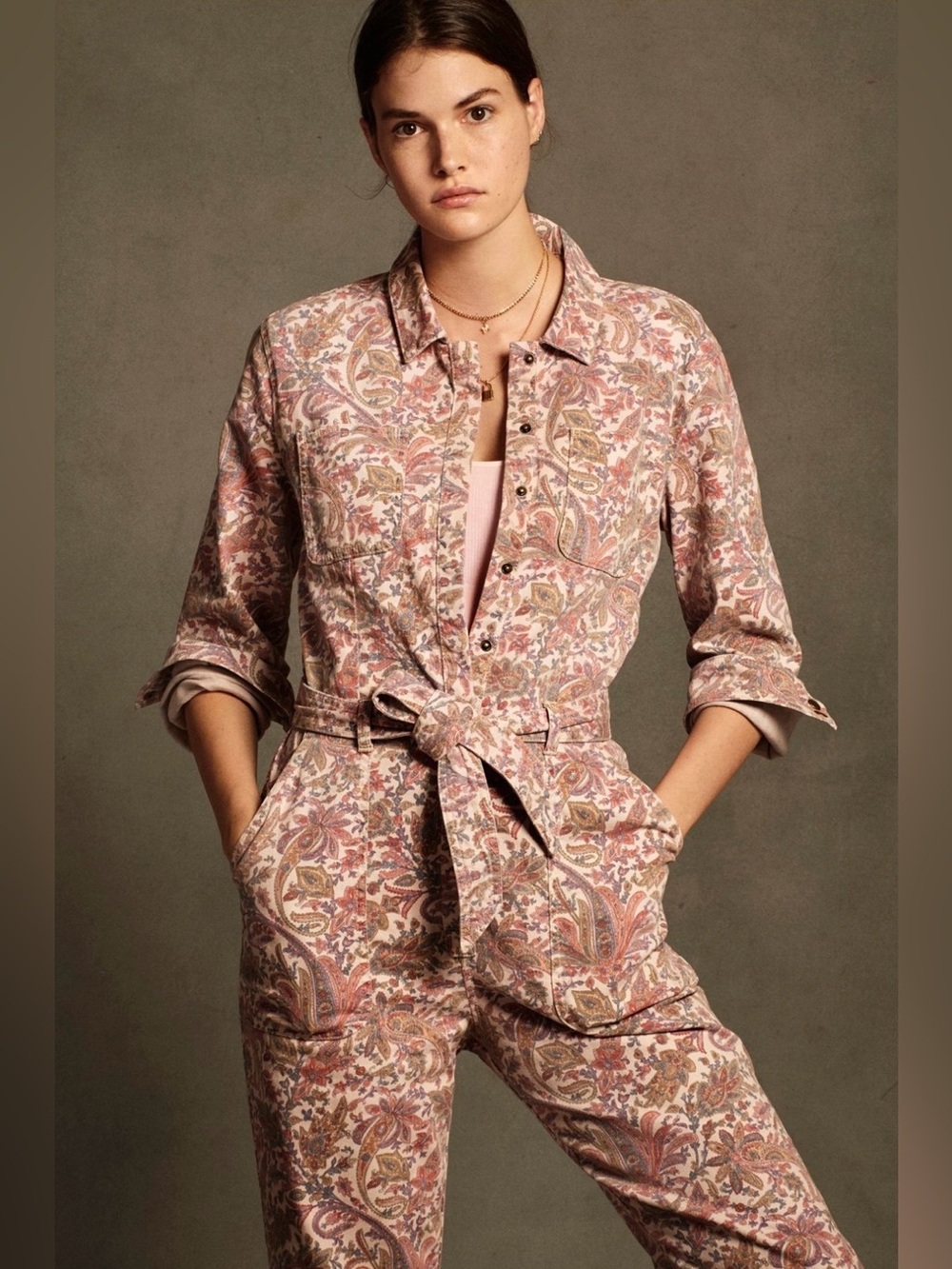 Anthropologie Paisley Utility Jumpsuit - Picture 7 of 14